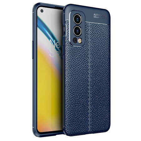 OnePlus Nord 2 5G Capa de Efeito Couro Lychee Linha Dupla