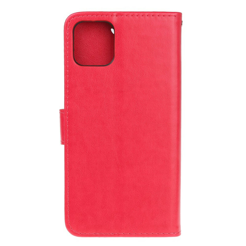 Capa para iPhone 13 Borboletas e Flores com Lanyard