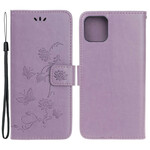 Capa para iPhone 13 Borboletas e Flores com Lanyard