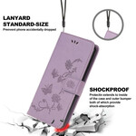 Capa para iPhone 13 Borboletas e Flores com Lanyard
