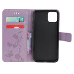 Capa para iPhone 13 Borboletas e Flores com Lanyard