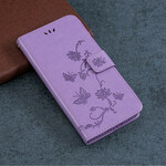 Capa para iPhone 13 Borboletas e Flores com Lanyard