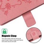 Capa para iPhone 13 Borboletas e Flores com Lanyard