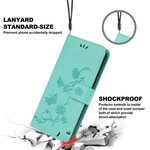 Capa para iPhone 13 Borboletas e Flores com Lanyard