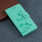 Capa para iPhone 13 Borboletas e Flores com Lanyard