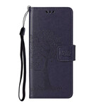 Capa para iPhone 13 Árvore e Corujas com Lanyard