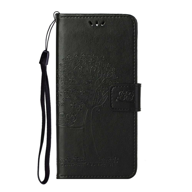 Capa para iPhone 13 Árvore e Corujas com Lanyard