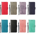 Capa para iPhone 13 Árvore e Corujas com Lanyard