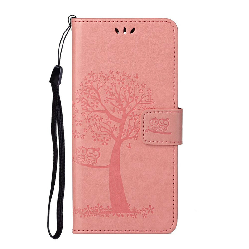 Capa para iPhone 13 Árvore e Corujas com Lanyard