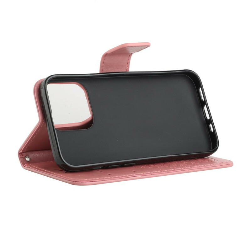 Capa para iPhone 13 Árvore e Corujas com Lanyard