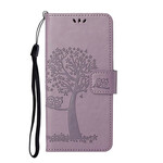 Capa para iPhone 13 Árvore e Corujas com Lanyard
