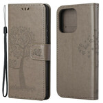 Capa para iPhone 13 Árvore e Corujas com Lanyard