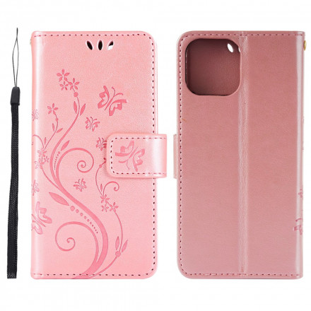 Capa para iPhone 13 Borboletas em Flores
