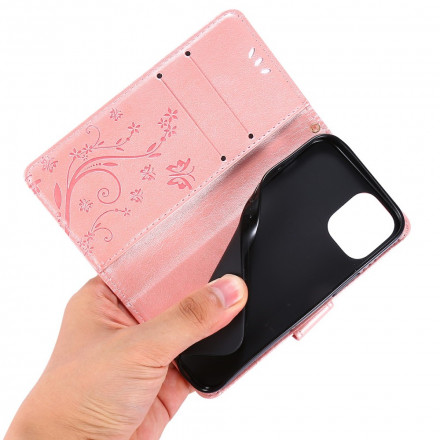 Capa para iPhone 13 Borboletas em Flores