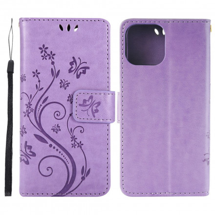 Capa para iPhone 13 Borboletas em Flores
