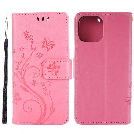 Capa para iPhone 13 Borboletas em Flores