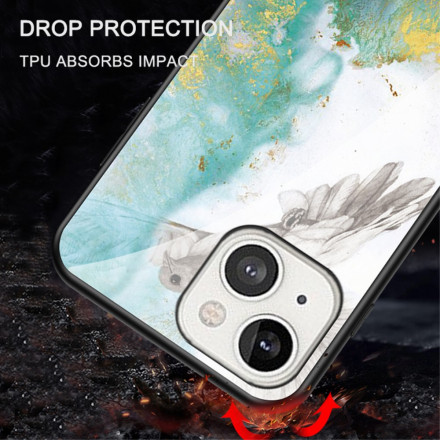 iPhone 13 Capa de Mármore Cores do Mármore Vidro Temperado