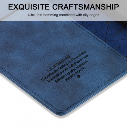 Tampa Flip Cover iPhone 13 LC.IMEEKE Efeito Couro