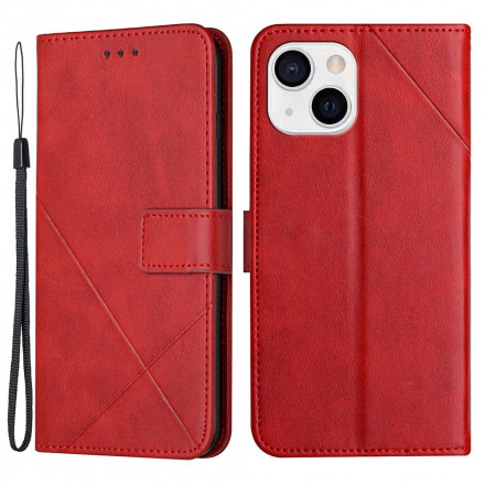 iPhone 13 Capa de cinta geométrica em pele