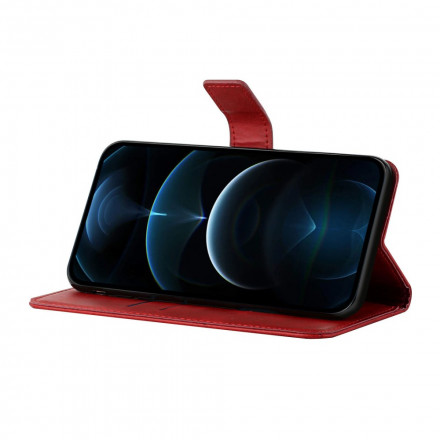 iPhone 13 Capa de cinta geométrica em pele