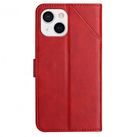 iPhone 13 Capa de cinta geométrica em pele