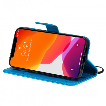 Capa para iPhone 13 Árvore e Gato com Lanyard