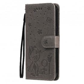 Capa para iPhone 13 Cat e Bee com Lanyard