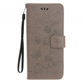 Capa para Borda Motorola 20 Lite Butterflies e Flores com Cordão