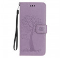 Case Motorola Edge 20 Lite Tree and Owls with Strap