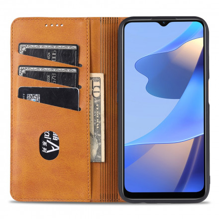 Capa de Couro em Oppo a A16 / A16s Estilo AZNS