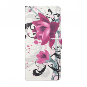 Capa Motorola Edge 20 Flores Tropicais