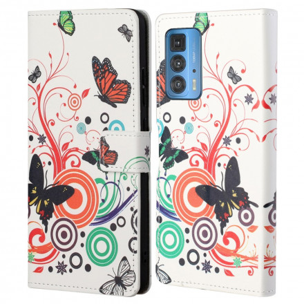 Capa Motorola Edge 20 Pro Butterflies e Flores