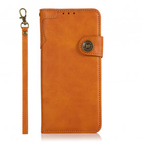 Capa Motorola G60s Botão de Couro KHAZNEH