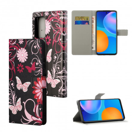 Xiaomi Redmi 10 Borboletas e Capa de CordÃ£o para Flores