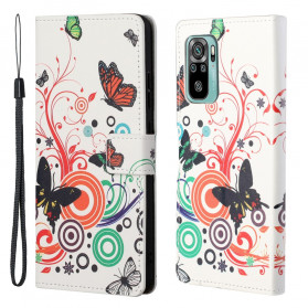 Xiaomi Redmi 10 Borboletas e Capa de CordÃ£o para Flores