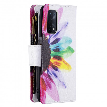 Case Oppo A54 5G / A74 5G Flor de Bolso com Fecho