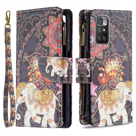 Xiaomi Redmi 10 Capa de bolso com zíper de elefante