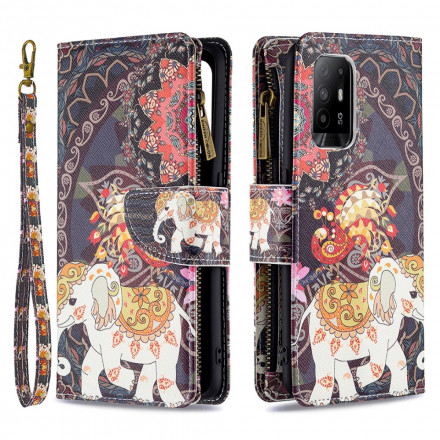 Capa de bolso do Elefante A94 5G em frente da capa de fecho de correr Capa de bolso do Elefante A94 5G em frente da capa de fecho de correr