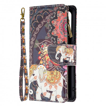 Capa de bolso do Elefante A94 5G em frente da capa de fecho de correr Capa de bolso do Elefante A94 5G em frente da capa de fecho de correr