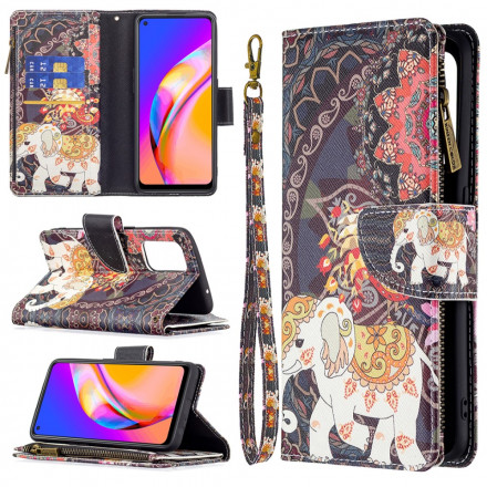 Capa de bolso do Elefante A94 5G em frente da capa de fecho de correr Capa de bolso do Elefante A94 5G em frente da capa de fecho de correr