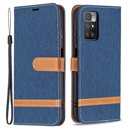Xiaomi Redmi 10 Capa de tecido e tecido de couro Xiaomi Redmi 10 Capa de tecido e tecido de couro