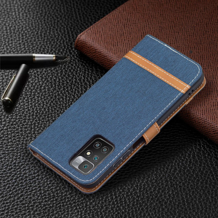 Xiaomi Redmi 10 Capa de tecido e tecido de couro Xiaomi Redmi 10 Capa de tecido e tecido de couro