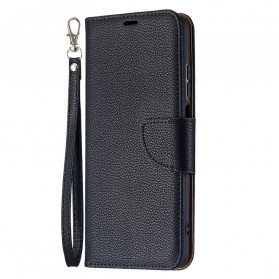 Xiaomi Redmi 10 Litchi Aba oblíqua da capa