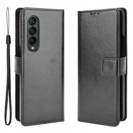 Samsung Galaxy Z Fold 3 5G Capa de pele de couro Flashy Leatherette