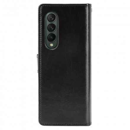 Samsung Galaxy Z Fold 3 5G Capa de pele de couro Flashy Leatherette