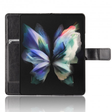 Samsung Galaxy Z Fold 3 5G Capa de pele de couro Flashy Leatherette