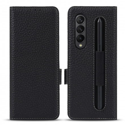 Samsung Galaxy Z Fold 3 5G Capa de pele Lychee Genuína