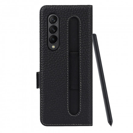 Samsung Galaxy Z Fold 3 5G Capa de pele Lychee Genuína