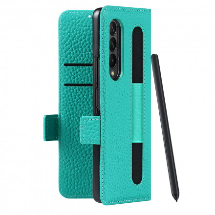 Samsung Galaxy Z Fold 3 5G Capa de pele Lychee Genuína