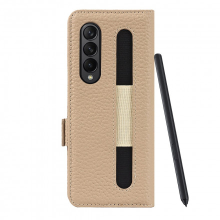 Samsung Galaxy Z Fold 3 5G Capa de pele Lychee Genuína